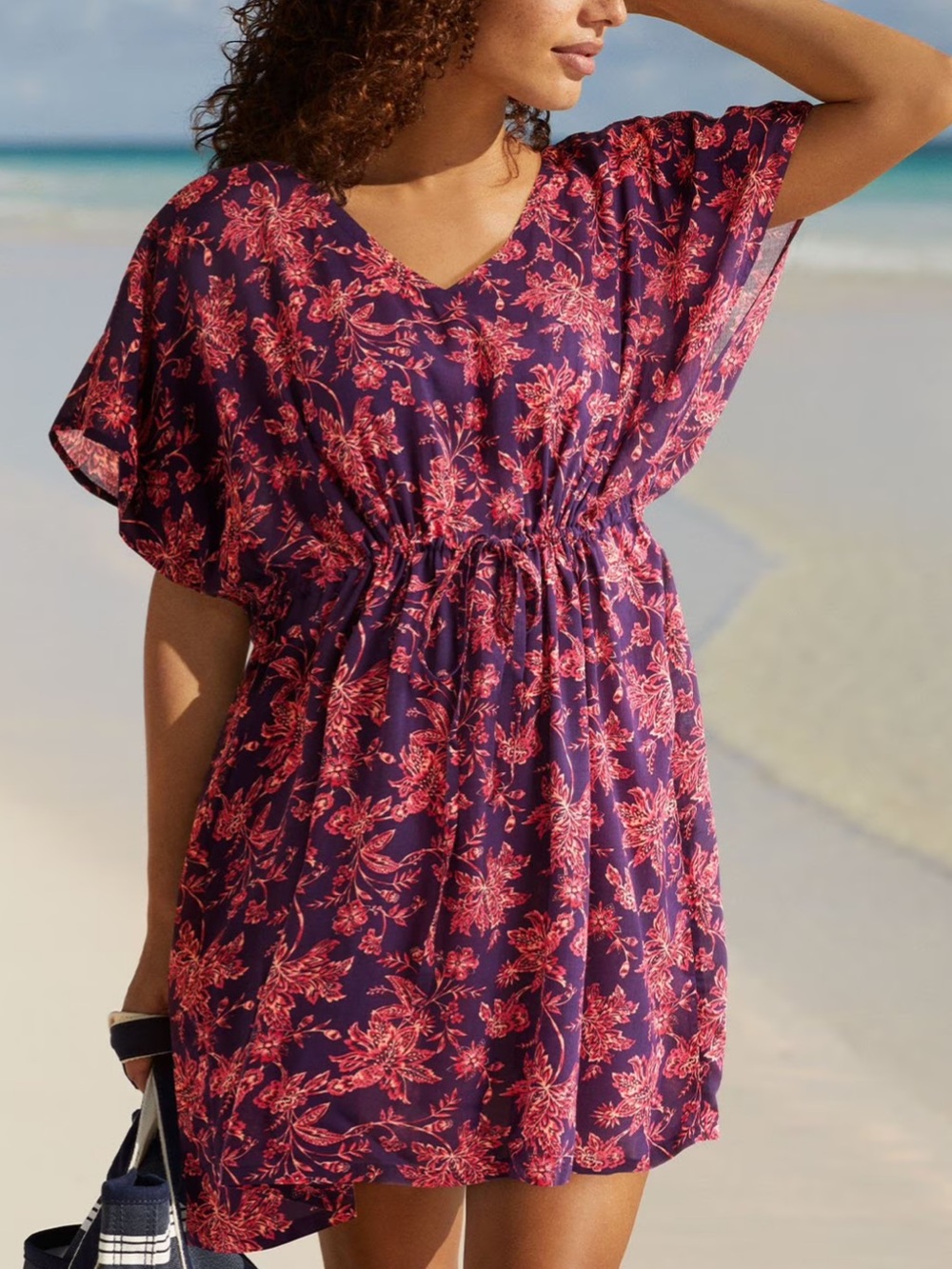 Lands’ End Blue Floral Swim Cover Up Size XL-XXL